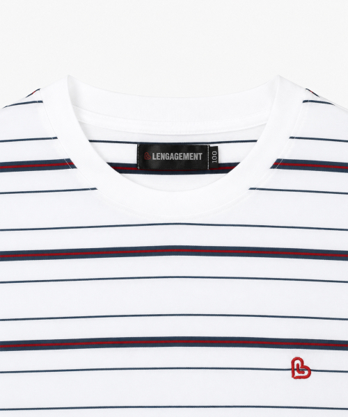 LENGAGEMENT（ランガージュマン）の「オーバーサイズストライプロングスリーブ[ホワイト]（Tシャツ/カットソー・レディース・その他・100/105/95）」の3枚目の写真