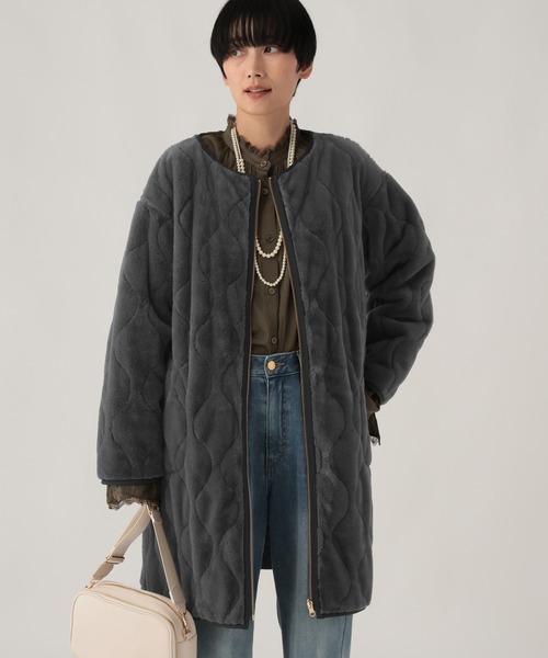 Elura(エルーラ)の「リバーシブルファーコート680062(その他アウター・レディース・ベージュ/チャコールグレー/ブラウン・MEDIUM/SMALL)」の1枚目の写真