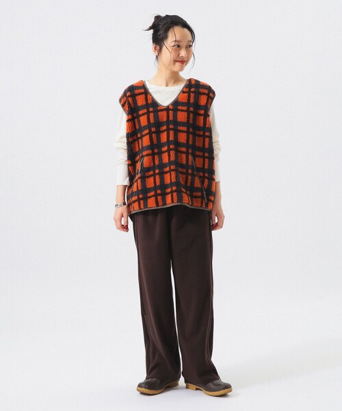 BEAMS BOY(ビームスボーイ)の「BOY ジャカード ボア プルオーバー ベスト(ベスト・レディース・オレンジ/マルチ・ONE SIZE)」の5枚目の写真