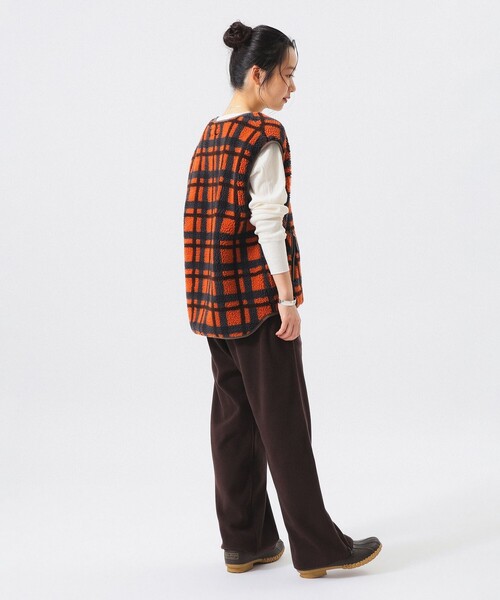 BEAMS BOY(ビームスボーイ)の「BOY ジャカード ボア プルオーバー ベスト(ベスト・レディース・オレンジ/マルチ・ONE SIZE)」の4枚目の写真