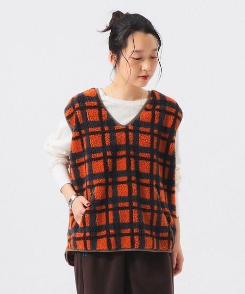 BEAMS BOY(ビームスボーイ)の「BOY ジャカード ボア プルオーバー ベスト(ベスト・レディース・オレンジ/マルチ・ONE SIZE)」の21枚目の写真