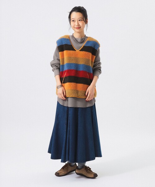 BEAMS BOY(ビームスボーイ)の「BOY ジャカード ボア プルオーバー ベスト(ベスト・レディース・オレンジ/マルチ・ONE SIZE)」の20枚目の写真