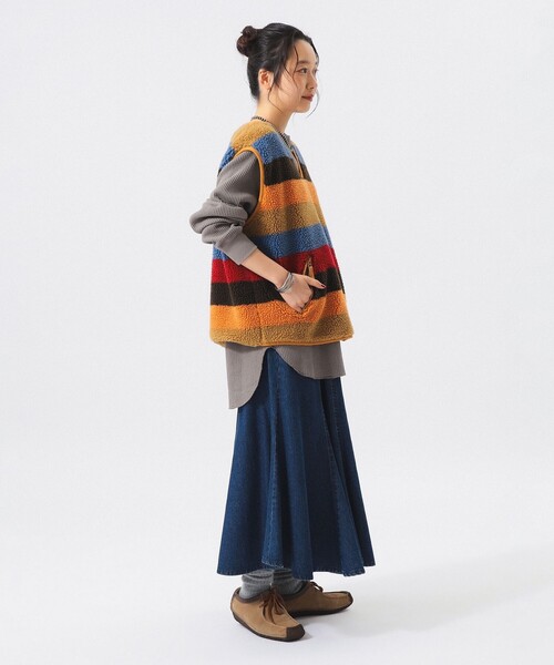 BEAMS BOY(ビームスボーイ)の「BOY ジャカード ボア プルオーバー ベスト(ベスト・レディース・オレンジ/マルチ・ONE SIZE)」の19枚目の写真
