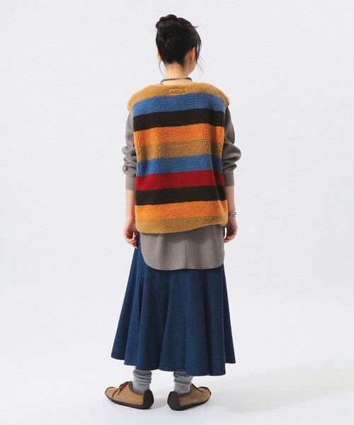 BEAMS BOY(ビームスボーイ)の「BOY ジャカード ボア プルオーバー ベスト(ベスト・レディース・オレンジ/マルチ・ONE SIZE)」の18枚目の写真