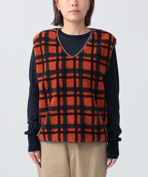 BEAMS BOY(ビームスボーイ)の「BOY ジャカード ボア プルオーバー ベスト(ベスト・レディース・オレンジ/マルチ・ONE SIZE)」の16枚目の写真