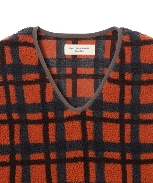 BEAMS BOY(ビームスボーイ)の「BOY ジャカード ボア プルオーバー ベスト(ベスト・レディース・オレンジ/マルチ・ONE SIZE)」の10枚目の写真