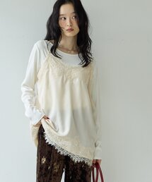 【Noka】サテンレースキャミチュニック《WEB限定》