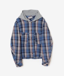VEIN | CO FLANNEL CHECK HOODED SHIRT(シャツ/ブラウス)