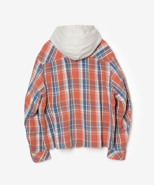 VEIN (ヴェイン)の「CO FLANNEL CHECK HOODED SHIRT(シャツ/ブラウス・メンズ・ブラック/オレンジ/ブルー・1/2/3)」の5枚目の写真