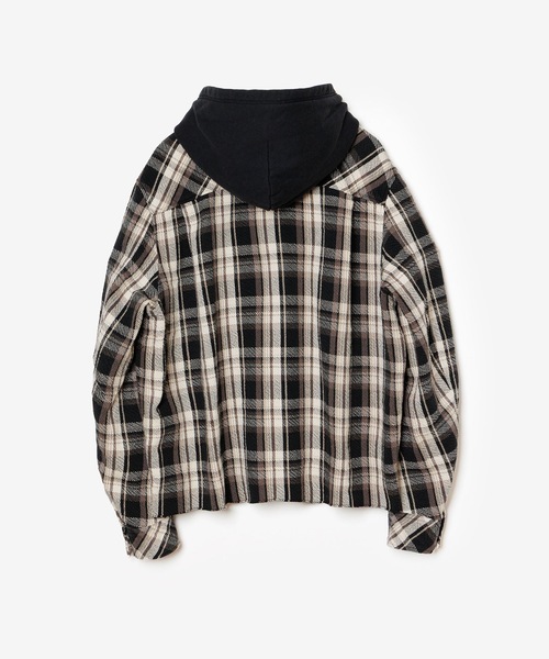 VEIN (ヴェイン)の「CO FLANNEL CHECK HOODED SHIRT(シャツ/ブラウス・メンズ・ブラック/オレンジ/ブルー・1/2/3)」の9枚目の写真