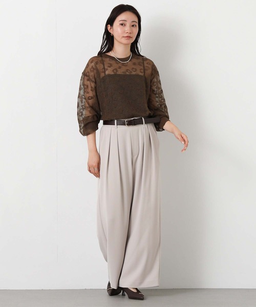 Gready Brilliant(グレディブリリアン)の「麻タッチレオパードジャガードニット(ニット/セーター・レディース・ブラック/ブラウン・38)」の6枚目の写真