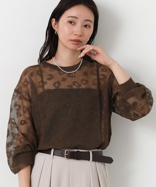Gready Brilliant(グレディブリリアン)の「麻タッチレオパードジャガードニット(ニット/セーター・レディース・ブラック/ブラウン・38)」の7枚目の写真