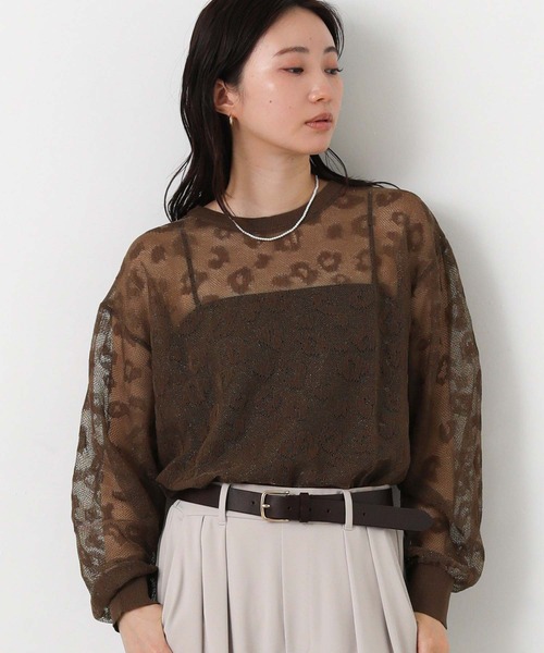 Gready Brilliant(グレディブリリアン)の「麻タッチレオパードジャガードニット(ニット/セーター・レディース・ブラック/ブラウン・38)」の10枚目の写真