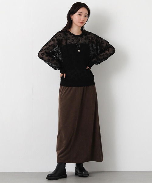 Gready Brilliant(グレディブリリアン)の「麻タッチレオパードジャガードニット(ニット/セーター・レディース・ブラック/ブラウン・38)」の14枚目の写真
