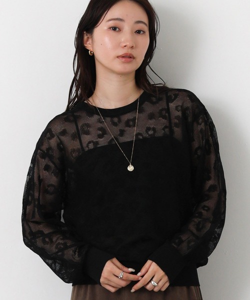 Gready Brilliant(グレディブリリアン)の「麻タッチレオパードジャガードニット(ニット/セーター・レディース・ブラック/ブラウン・38)」の15枚目の写真