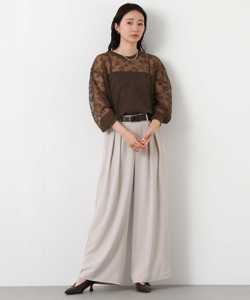 Gready Brilliant(グレディブリリアン)の「麻タッチレオパードジャガードニット(ニット/セーター・レディース・ブラック/ブラウン・38)」の3枚目の写真