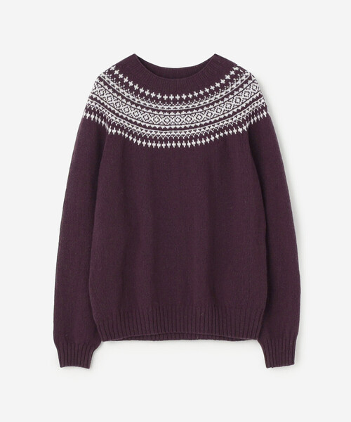 Morris & Sons(モリスアンドサンズ)の「MORRIS & SONS | ジーロンラム チャンキーノルディックセーター WOMEN(ニット/セーター・レディース・パープル系その他/グレー系その他/ホワイト系その他5・F)」の3枚目の写真