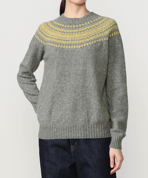 Morris & Sons(モリスアンドサンズ)の「MORRIS & SONS | ジーロンラム チャンキーノルディックセーター WOMEN(ニット/セーター・レディース・パープル系その他/グレー系その他/ホワイト系その他5・F)」の13枚目の写真