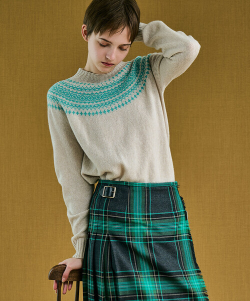 Morris & Sons(モリスアンドサンズ)の「MORRIS & SONS | ジーロンラム チャンキーノルディックセーター WOMEN(ニット/セーター・レディース・パープル系その他/グレー系その他/ホワイト系その他5・F)」の7枚目の写真