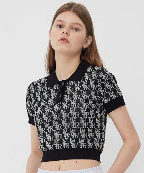 LUVISTRUE(ラヴイズトゥルー)の「GV COLLAR KNIT(BLACK)(ポロシャツ・レディース・その他・FREE)」の1枚目の写真