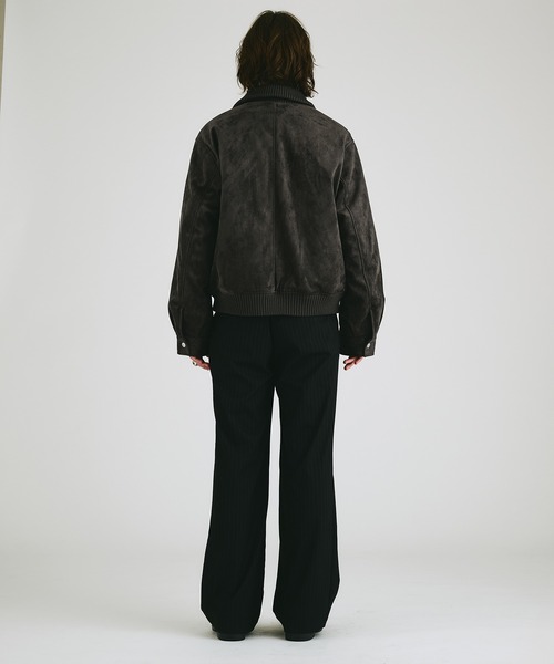 SELLE GLANT(セレグランテ)の「SUEDE-LIKE QUILTED ZIP BLOUSON / スエードライクキルティングジップブルゾン(ブルゾン・メンズ・チャコールグレー/ダークブラウン/ブラック/キャメル・MEDIUM/LARGE/SMALL)」の8枚目の写真