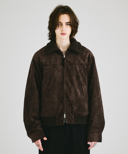 SELLE GLANT(セレグランテ)の「SUEDE-LIKE QUILTED ZIP BLOUSON / スエードライクキルティングジップブルゾン(ブルゾン・メンズ・チャコールグレー/ダークブラウン/ブラック/キャメル・MEDIUM/LARGE/SMALL)」の9枚目の写真