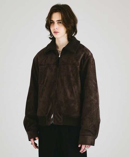 SELLE GLANT(セレグランテ)の「SUEDE-LIKE QUILTED ZIP BLOUSON / スエードライクキルティングジップブルゾン(ブルゾン・メンズ・チャコールグレー/ダークブラウン/ブラック/キャメル・MEDIUM/LARGE/SMALL)」の12枚目の写真