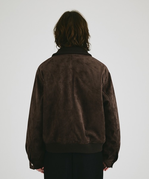 SELLE GLANT(セレグランテ)の「SUEDE-LIKE QUILTED ZIP BLOUSON / スエードライクキルティングジップブルゾン(ブルゾン・メンズ・チャコールグレー/ダークブラウン/ブラック/キャメル・MEDIUM/LARGE/SMALL)」の14枚目の写真