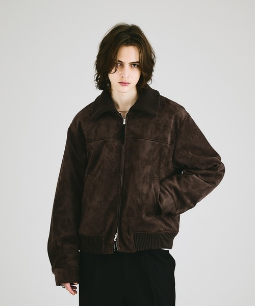 SELLE GLANT(セレグランテ)の「SUEDE-LIKE QUILTED ZIP BLOUSON / スエードライクキルティングジップブルゾン(ブルゾン・メンズ・チャコールグレー/ダークブラウン/ブラック/キャメル・MEDIUM/LARGE/SMALL)」の10枚目の写真