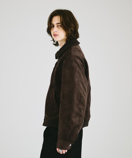 SELLE GLANT(セレグランテ)の「SUEDE-LIKE QUILTED ZIP BLOUSON / スエードライクキルティングジップブルゾン(ブルゾン・メンズ・チャコールグレー/ダークブラウン/ブラック/キャメル・MEDIUM/LARGE/SMALL)」の13枚目の写真
