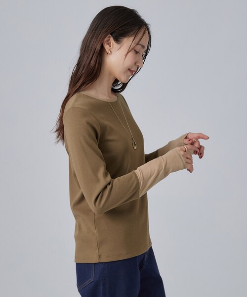 SHOO・LA・RUE(シューラルー)の「【S-LL/洗濯機可】コーデの幅広がる お袖チュールトップス(Tシャツ/カットソー・レディース・キャメル/ブラック系/ホワイト系1/グレー系その他・04/02/03/01)」の17枚目の写真