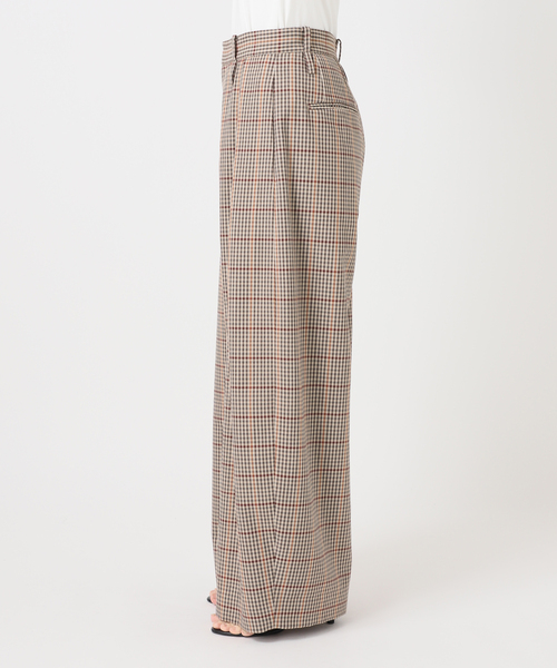 Spick & Span(スピックアンドスパン)の「《追加 / 一部店舗+WEB限定》Checked Barrel-leg Trousers(スラックス・レディース・ベージュ・38/36)」の4枚目の写真