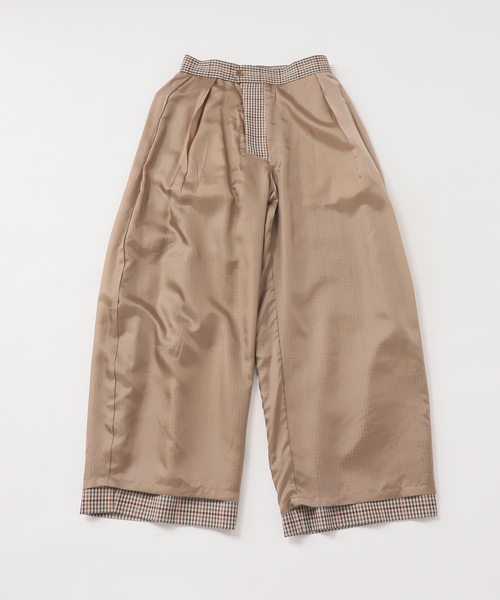 Spick & Span(スピックアンドスパン)の「《追加 / 一部店舗+WEB限定》Checked Barrel-leg Trousers(スラックス・レディース・ベージュ・38/36)」の14枚目の写真