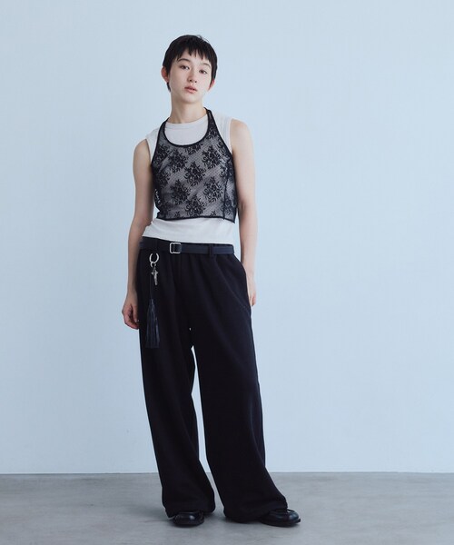 CODE A(コードエー)の「UKI UKI*CODE A|volume sweat pants(その他パンツ・レディース・グレー/ブラック・38/36)」の8枚目の写真