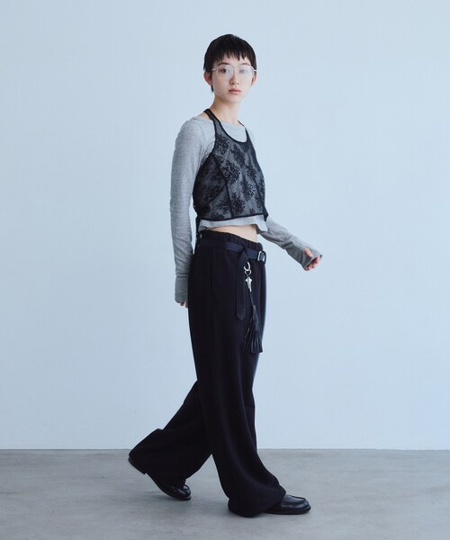 CODE A(コードエー)の「UKI UKI*CODE A|volume sweat pants(その他パンツ・レディース・グレー/ブラック・38/36)」の11枚目の写真