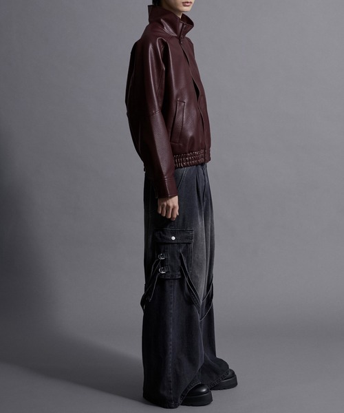 Loose/ルース（ルース）の「スタンドネック合皮ブルゾン（ブルゾン・メンズ・ワイン/ブラック・S/L/M）」の7枚目の写真