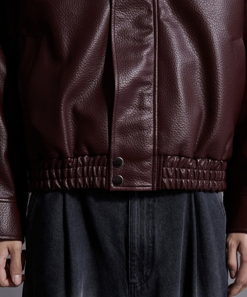 Loose/ルース（ルース）の「スタンドネック合皮ブルゾン（ブルゾン・メンズ・ワイン/ブラック・S/L/M）」の11枚目の写真