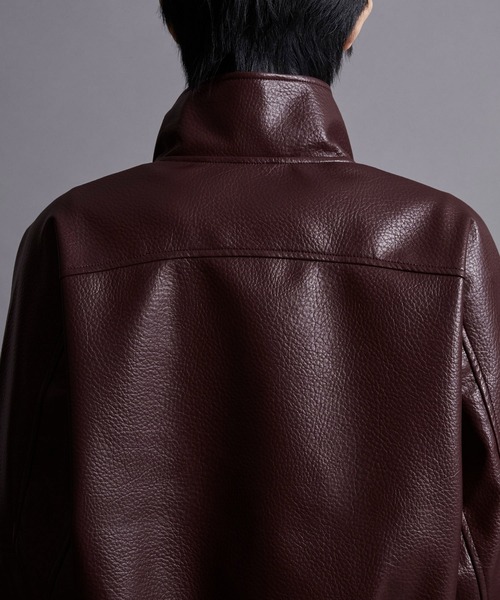 Loose/ルース（ルース）の「スタンドネック合皮ブルゾン（ブルゾン・メンズ・ワイン/ブラック・S/L/M）」の17枚目の写真