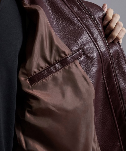 Loose/ルース（ルース）の「スタンドネック合皮ブルゾン（ブルゾン・メンズ・ワイン/ブラック・S/L/M）」の19枚目の写真