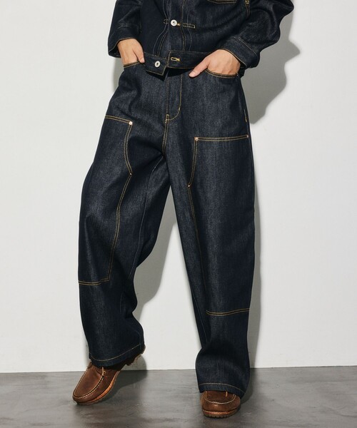 VISION STREET WEAR（ヴィジョンストリートウェア）の「VISION STREET WEAR/ヴィジョンストリートウェアー 限定展開 Rigid Double Knee PT / リジット ダブルニーパンツ（デニムパンツ・メンズ・インディゴブルー/ブラック・LARGE/X-LARGE/MEDIUM）」の2枚目の写真