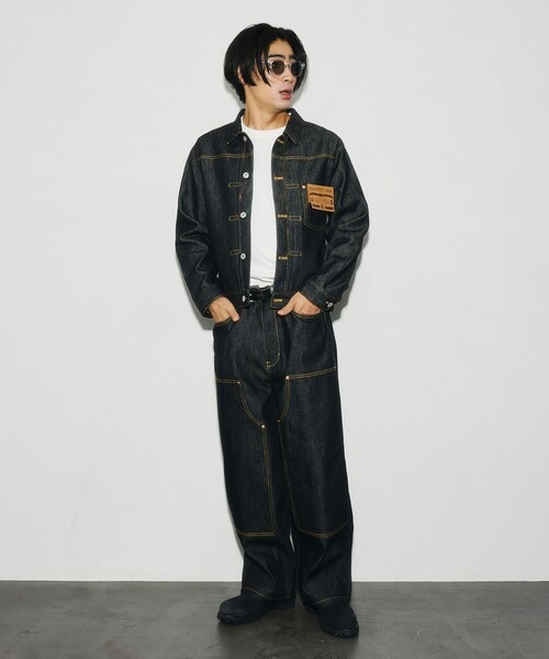 VISION STREET WEAR（ヴィジョンストリートウェア）の「VISION STREET WEAR/ヴィジョンストリートウェアー 限定展開 Rigid Double Knee PT / リジット ダブルニーパンツ（デニムパンツ・メンズ・インディゴブルー/ブラック・LARGE/X-LARGE/MEDIUM）」の12枚目の写真