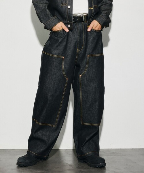 VISION STREET WEAR（ヴィジョンストリートウェア）の「VISION STREET WEAR/ヴィジョンストリートウェアー 限定展開 Rigid Double Knee PT / リジット ダブルニーパンツ（デニムパンツ・メンズ・インディゴブルー/ブラック・LARGE/X-LARGE/MEDIUM）」の17枚目の写真