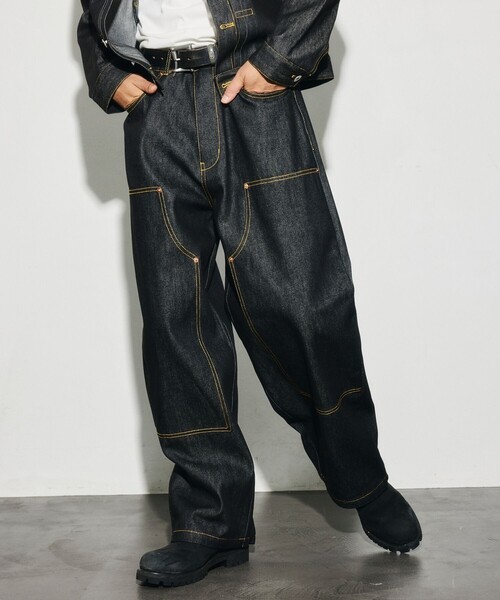 VISION STREET WEAR（ヴィジョンストリートウェア）の「VISION STREET WEAR/ヴィジョンストリートウェアー 限定展開 Rigid Double Knee PT / リジット ダブルニーパンツ（デニムパンツ・メンズ・インディゴブルー/ブラック・LARGE/X-LARGE/MEDIUM）」の18枚目の写真