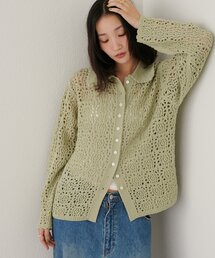 レース編みカーディガン