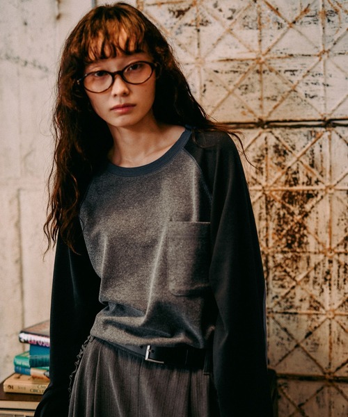 niko and...（ニコアンド）の「[MODE NORM CORE] ふわスムースラグランプルオーバー（Tシャツ/カットソー・レディース・ナチュラル/チャコール/ブルー・MEDIUM/LARGE）」の9枚目の写真