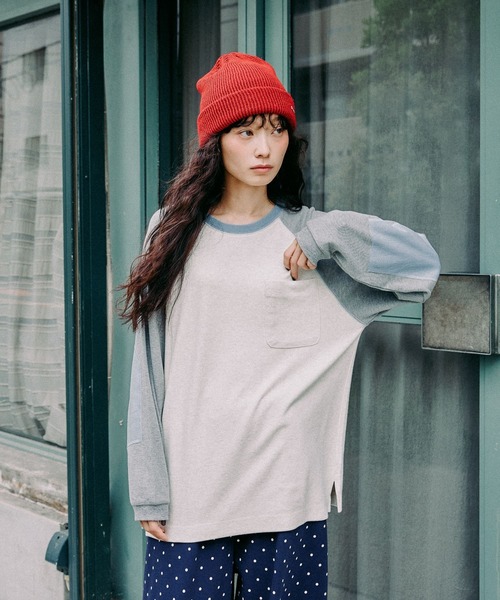 niko and...（ニコアンド）の「[MODE NORM CORE] ふわスムースラグランプルオーバー（Tシャツ/カットソー・レディース・ナチュラル/チャコール/ブルー・MEDIUM/LARGE）」の20枚目の写真