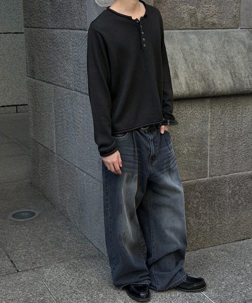 kutir(クティール)の「ASSORT DESIGN TUCK WIDE DENIM PANTS/アソートデザインタックワイドデニムパンツ(デニムパンツ・メンズ・ダークブラック/ブラック/インディゴブルー/ブラック系/ブルー系・LARGE/MEDIUM/SMALL)」の21枚目の写真