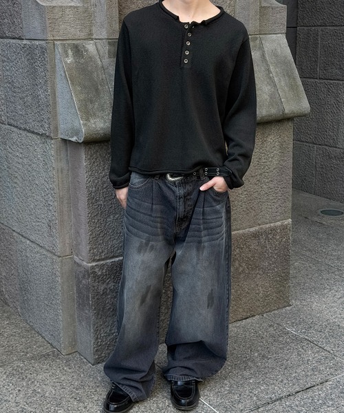 kutir(クティール)の「ASSORT DESIGN TUCK WIDE DENIM PANTS/アソートデザインタックワイドデニムパンツ(デニムパンツ・メンズ・ダークブラック/ブラック/インディゴブルー/ブラック系/ブルー系・LARGE/MEDIUM/SMALL)」の20枚目の写真