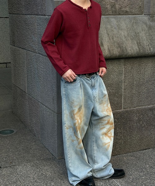 kutir(クティール)の「ASSORT DESIGN TUCK WIDE DENIM PANTS/アソートデザインタックワイドデニムパンツ(デニムパンツ・メンズ・ダークブラック/ブラック/インディゴブルー/ブラック系/ブルー系・LARGE/MEDIUM/SMALL)」の16枚目の写真