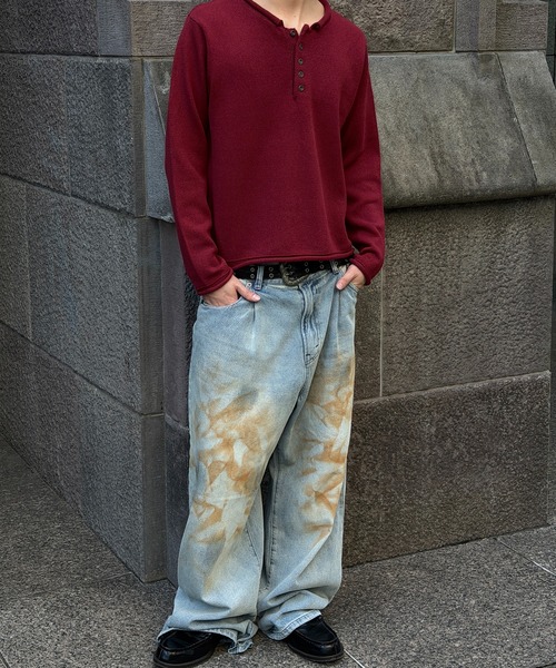 kutir(クティール)の「ASSORT DESIGN TUCK WIDE DENIM PANTS/アソートデザインタックワイドデニムパンツ(デニムパンツ・メンズ・ダークブラック/ブラック/インディゴブルー/ブラック系/ブルー系・LARGE/MEDIUM/SMALL)」の14枚目の写真